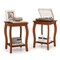 2 Tier Round Side Table with Rubber Wood Legs MDF Plywood Walnut Finish